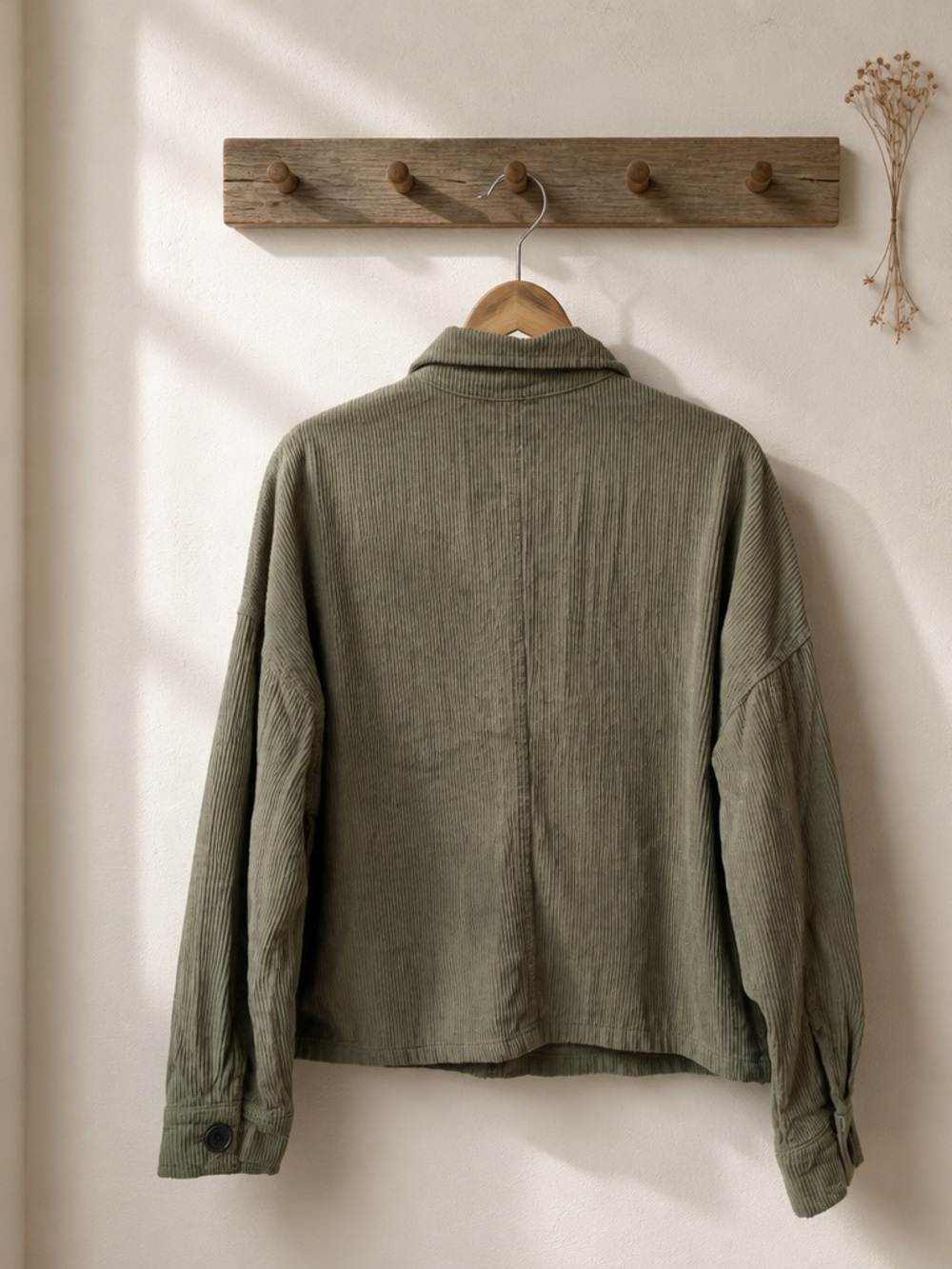 Zara Olive Green Corduroy Jacket - Picture 3 of 8